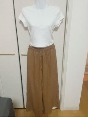 Wide Leg Women’s Pants in Brown - Lightweight Pull-On Style